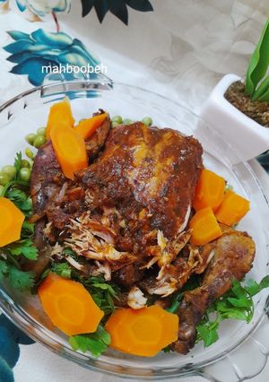 عکسی از دستور مرغ شکم پر بدون فر 😍