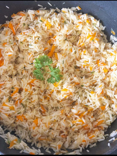 Foto de Arroz Basmati com cenoura e courgette