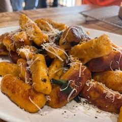 A picture of Delica squash gnocchi with sage butter.