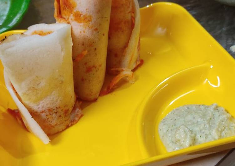 Step-by-Step Guide to Make Super Quick Homemade Schezwan Paneer Dosa rolls