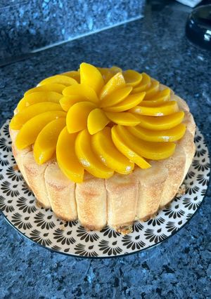 A picture of Peach Charlotte with Syrup.