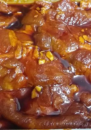 Una foto de Filetes de cabezal 🐷🐖 aliñados para barbacoa o a la plancha