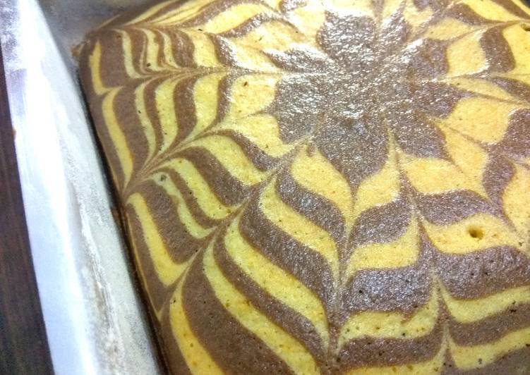 Steps to Make Homemade Eggless Zebra Cake (Eggless Cake Recipe)