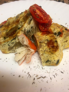 Una foto de Budín de acelgas con cherries y surimi