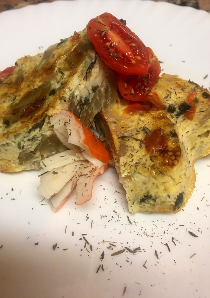 Una foto de Budín de acelgas con cherries y surimi