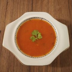 A picture of Tomato Pumpkin Soup.