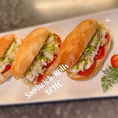 🍔Vegetable Mayo Sandwiches with Leftove Chicken🍔 A picture of 🍔Vegetable Mayo Sandwiches with Leftove Chicken🍔.