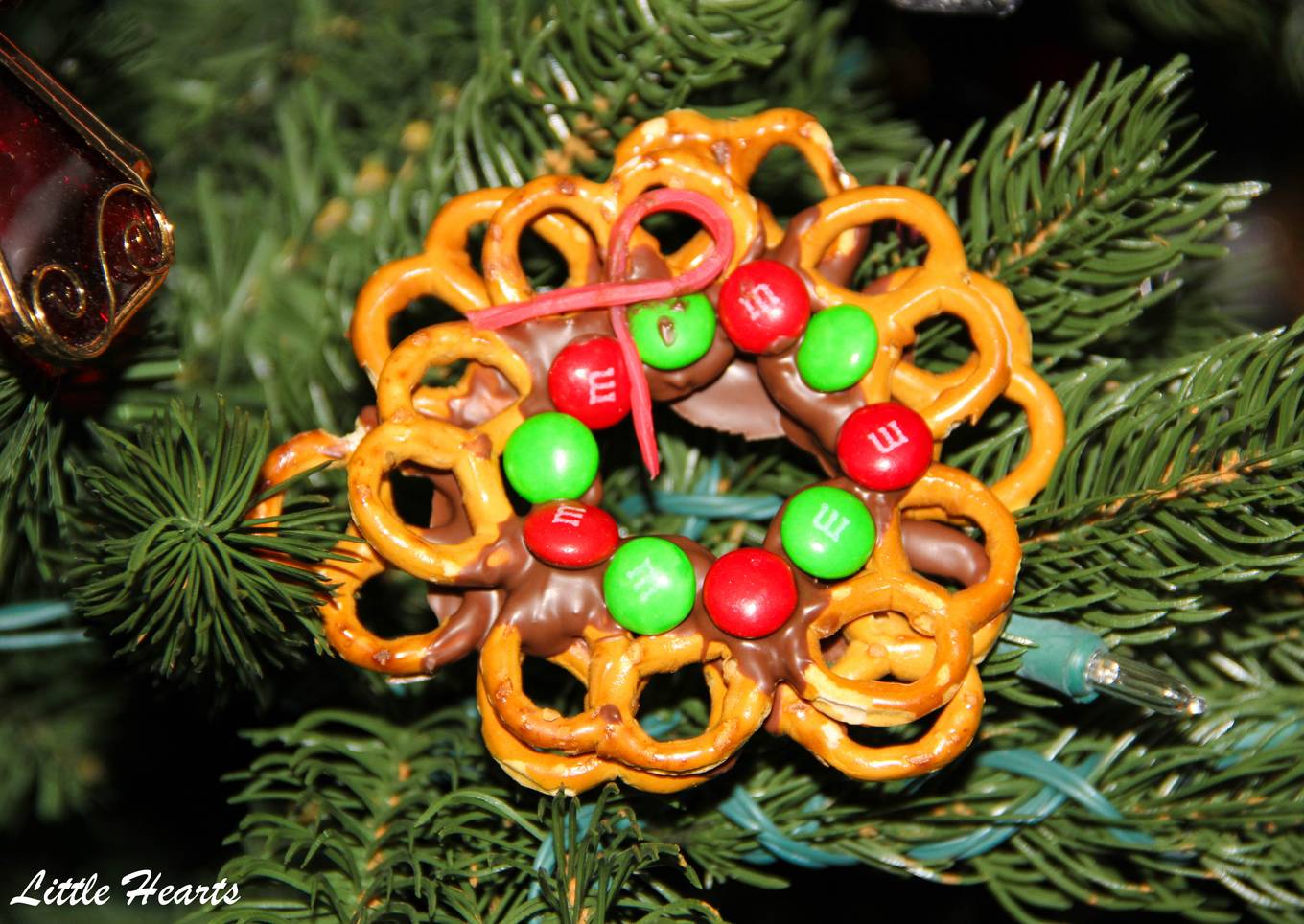 Holiday Season Chocolate Pretzel Wreaths