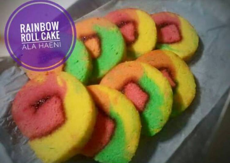 Bumbu memasak 🌈Rainbow Roll Cake🌈, Enak