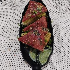 A picture of Beetroot Tricolour Steam Dhokla.