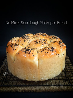 Foto resep No Mixer Sourdough Shokupan Bread