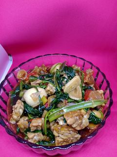 Foto resep Cah kangkung tempe telur puyuh