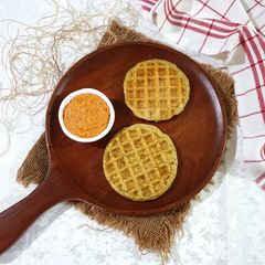 A picture of Moong Dal Oats Waffles.