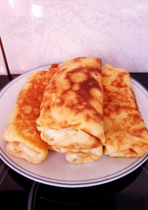 Une photo de Crêpes fourrées jambon fromage