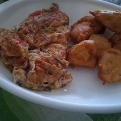 A picture of Deep fried viazi tamu-sweet potatoes.