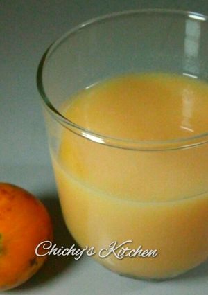 A picture of African star apple juice.
