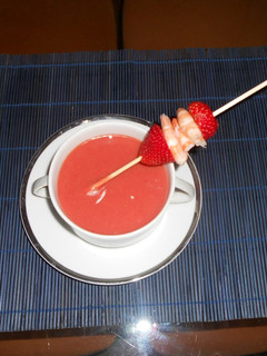 Una foto de Gazpacho de fresas