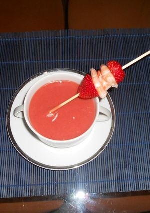 Una foto de Gazpacho de fresas