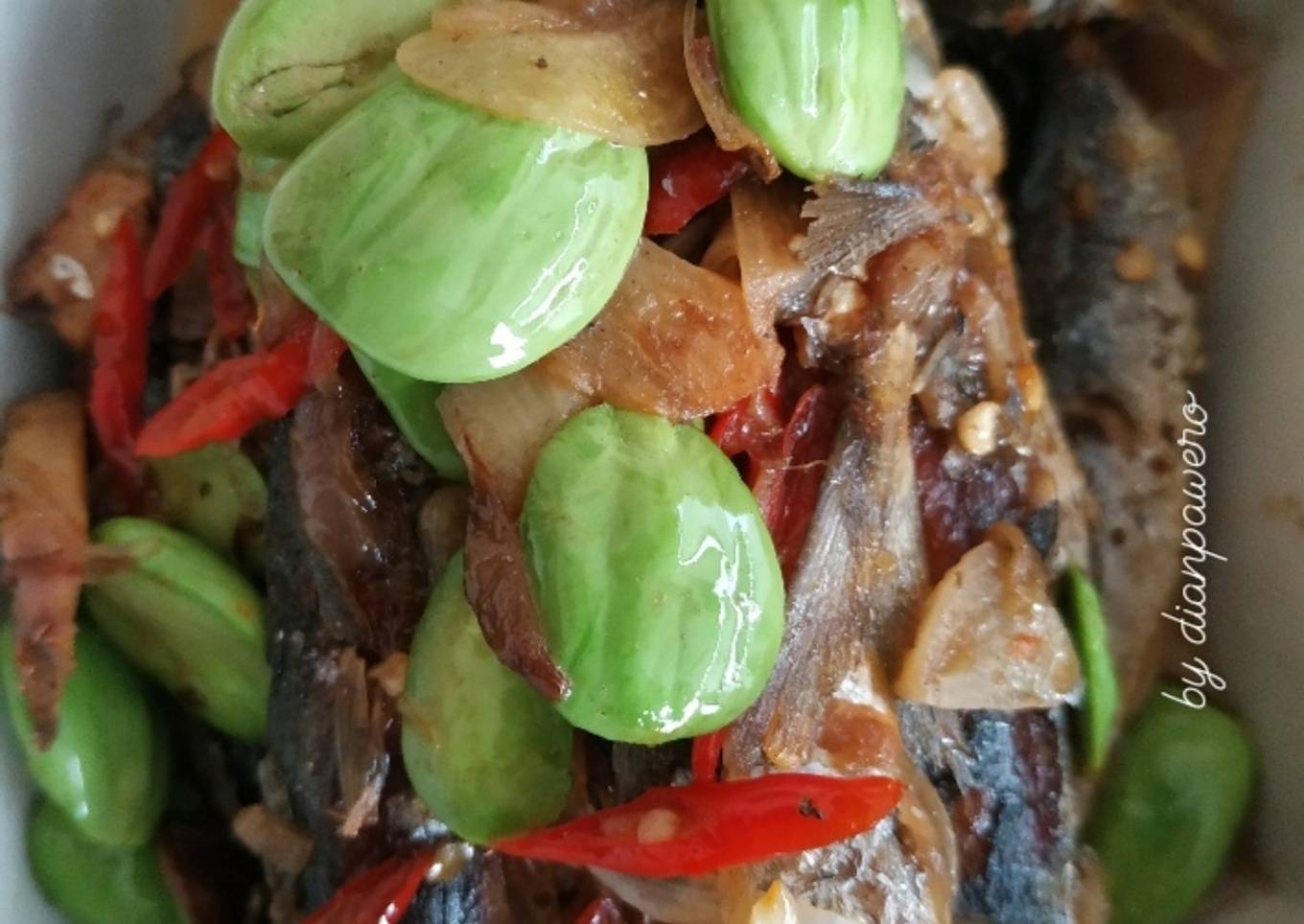 Ikan Pindang (cuwek) Tumis Pete