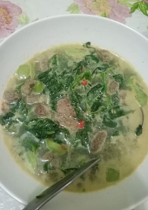 Foto resep Bobor bayam daging dan labu siam