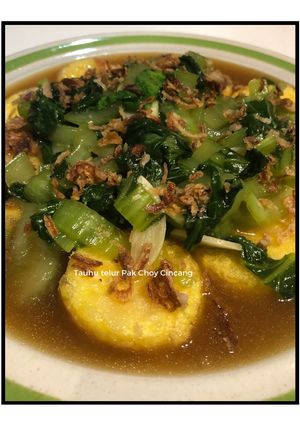 Gambar Tauhu Telur Pak Choy Cincang