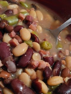 A picture of Ham and beans.