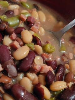 A picture of Ham and beans.
