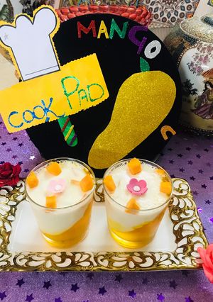 A picture of Mango 🥭 panna cotta(pudding).