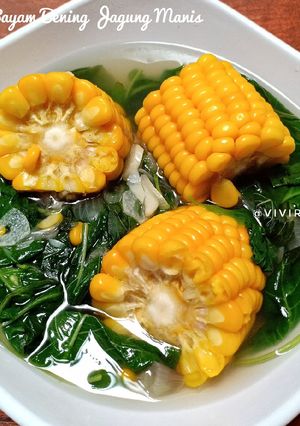 Foto resep Sayur Bayam Bening Jagung Manis