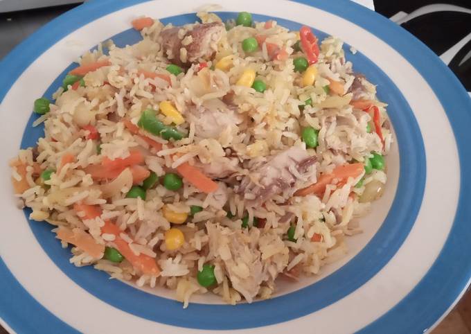 Colourful Spicy Rice & Mackerel