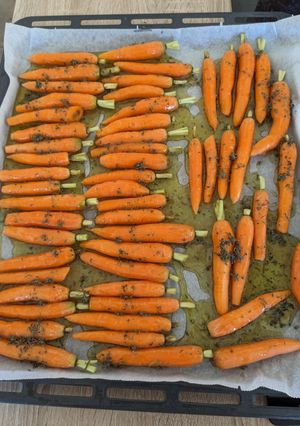 Une photo de Carottes rôties au miel et thym