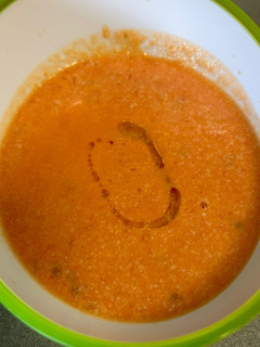 Una foto de Salmorejo sin pan