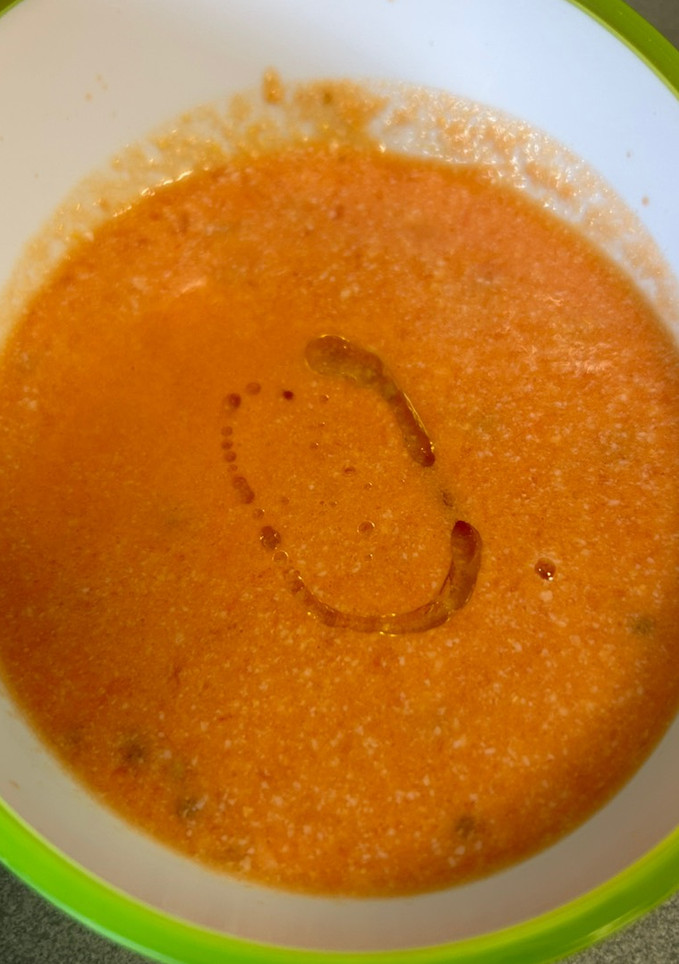 Una foto de Salmorejo sin pan