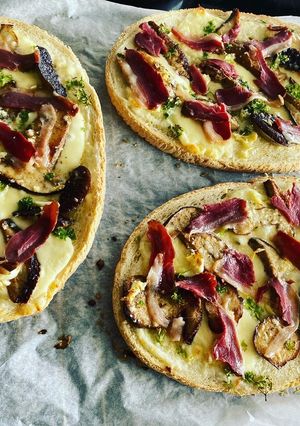 Une photo de Bruschetta aux cèpes