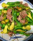 Bí nụ xào thịt bò