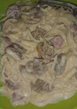 Foto resep Spageti Cabonara mushroom