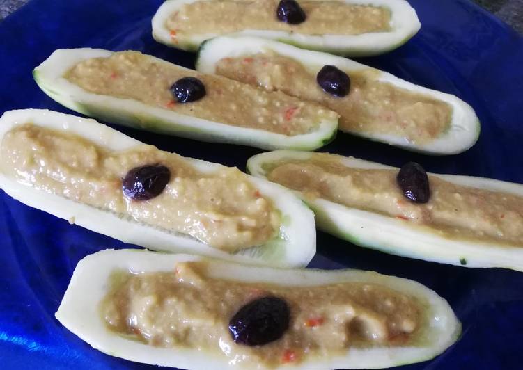 Pepinos rellenos de guacamole 🥑