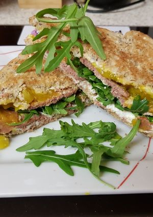 A picture of My Corned Beef Toasted Sandwich. 😘.