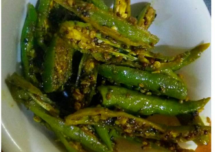 How to Make Speedy Instant green chilli pickle