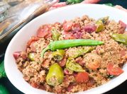 A picture of minced mutton keema