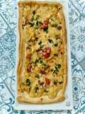 Banda de hojaldre con vieiras y bechamel de gambón