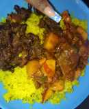 Tumeric Rice with beef and beans
