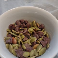A picture of Pumpkin seed & Chocolate trail mix.