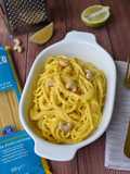 Pasta con crema di anacardi e zafferano