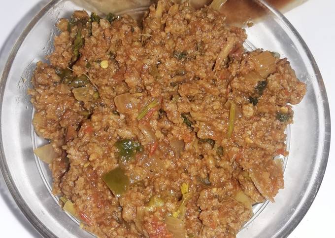 Spicy dry fry mince meat #4weekschallenge