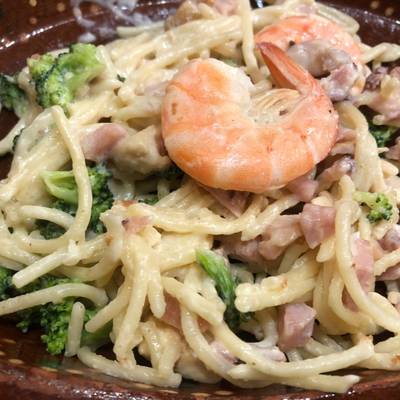Spaghetti mar y tierra Receta de  Cookpad