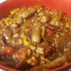 A picture of My Spicy Sausage Onion & Beans Casserole. 😀.
