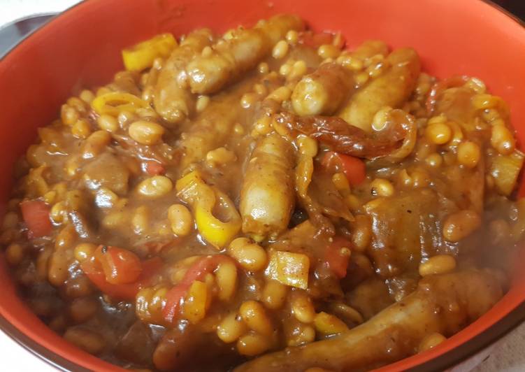 Recipe of Favorite My Spicy Sausage Onion &amp; Beans Casserole. 😀