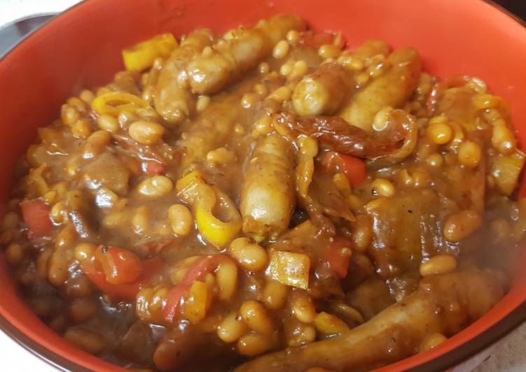 My Spicy Sausage Onion & Beans Casserole. 😀