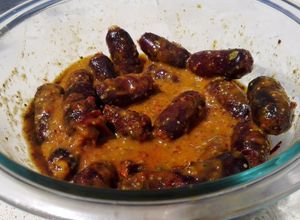 Una foto de Morcillas en salsa de uchuvas